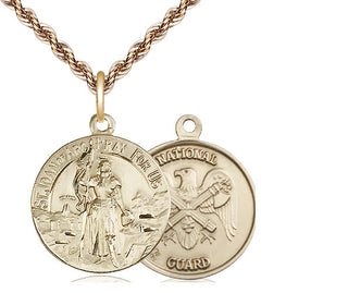 14kt Gold Filled Saint Joan of Arc National Guard Medal | Medium