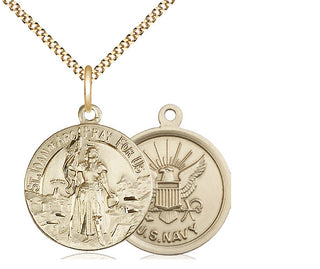 14kt Gold Filled Saint Joan of Arc Navy Medal Religious Jewelry