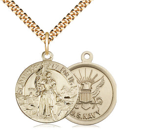 14kt Gold Filled Saint Joan of Arc Navy Medal Religious Jewelry