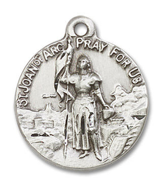 Sterling Silver Saint Joan of Arc Medal Religious Jewelry