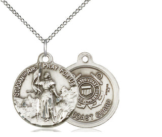 Sterling Silver Saint Joan of Arc Coast Guard Medal Religious Jewelry