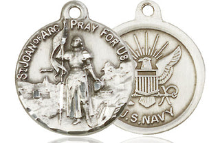 Sterling Silver Saint Joan of Arc Navy Medal Religious Jewelry