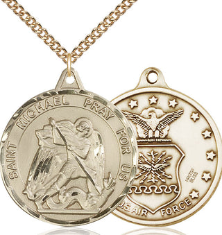 14kt Gold Filled Saint Michael Air Force Medal | Large