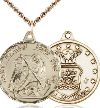 14kt Gold Filled Saint Michael Air Force Medal | Large