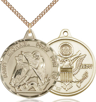 14kt Gold Filled Saint Michael Army Medal Catholic Jewelry