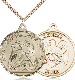 14kt Gold Filled Saint Michael National Guard Medal Catholic Jewelry