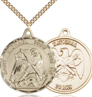 14kt Gold Filled Saint Michael National Guard Medal | Large