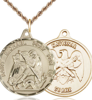 14kt Gold Filled Saint Michael National Guard Medal | Large