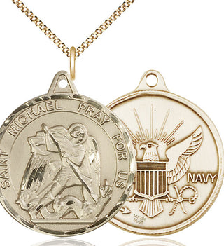 14kt Gold Filled Saint Michael Navy Medal Catholic Jewelry