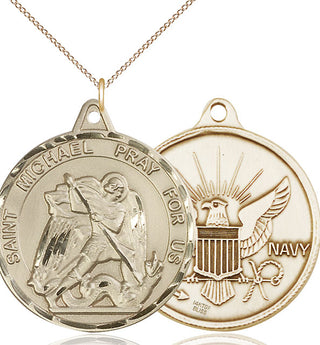 14kt Gold Filled Saint Michael Navy Medal Catholic Jewelry