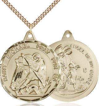 14kt Gold Saint Michael Guardian Angel Medal