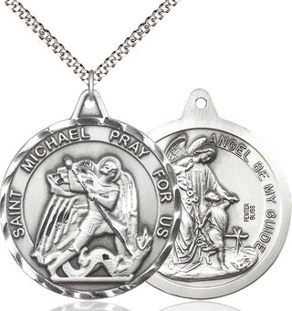 Pewter Saint Michael Guardian Angel Medal Catholic Jewelry