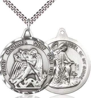 Sterling Silver Saint Michael Guardian Angel Medal Catholic Jewelry