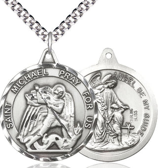 Sterling Silver Saint Michael Guardian Angel Medal Catholic Jewelry