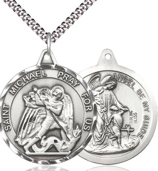 Sterling Silver Saint Michael Guardian Angel Medal Catholic Jewelry