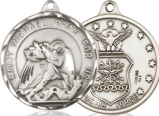 Sterling Silver Saint Michael Air Force Medal Catholic Jewelry