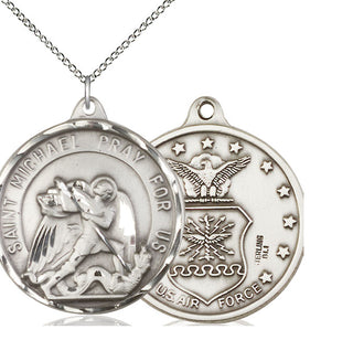 Sterling Silver Saint Michael Air Force Medal Catholic Jewelry