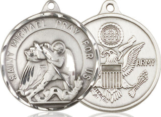 Sterling Silver Saint Michael Army Medal Catholic Jewelry