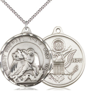 Sterling Silver Saint Michael Army Medal Catholic Jewelry