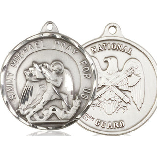 Sterling Silver Saint Michael National Guard Medal Catholic Jewelry
