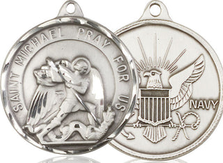 Sterling Silver Saint Michael Navy Medal Catholic Jewelry