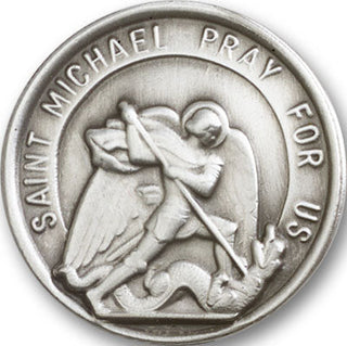 Silver Finish Saint Michael the Archangel Visor Clip