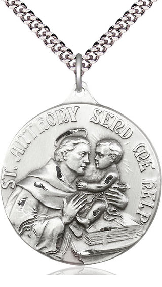 Sterling Silver Saint Anthony Medal Catholic Jewelry Engraved Catholic Saint Jewelry