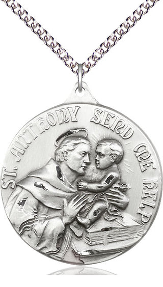 Sterling Silver Saint Anthony Medal Catholic Jewelry Engraved Catholic Saint Jewelry