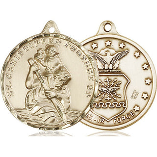 14kt Gold Filled Saint Christopher Air Force Medal