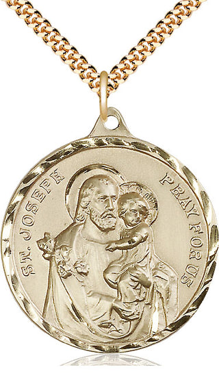 14kt Gold Filled Saint Joseph Medal Catholic Jewelry