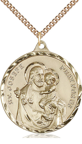 14kt Gold Filled Saint Joseph Medal Catholic Jewelry