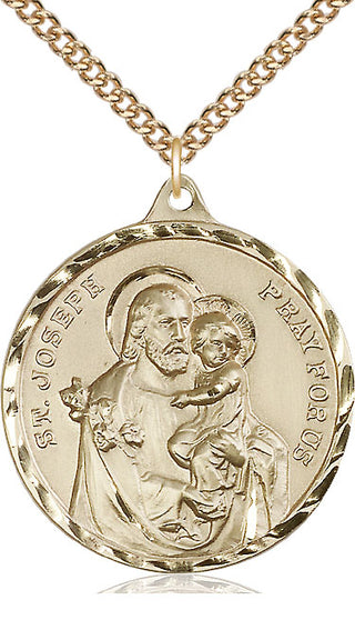 14kt Gold Filled Saint Joseph Medal Catholic Jewelry