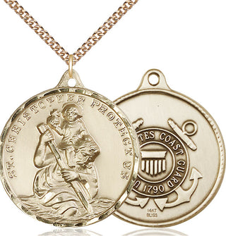 14kt Gold Saint Christopher Coast Guard Medal