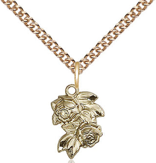 14kt Gold Filled Rose Medal Religious and Catholic Jewelry
