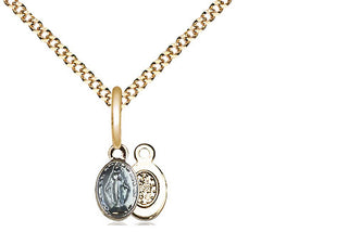 Gold Plate Sterling Silver Miraculous Medal Religious and Catholic Jewelry