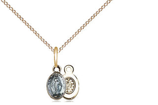 Gold Plate Sterling Silver Miraculous Medal Religious and Catholic Jewelry
