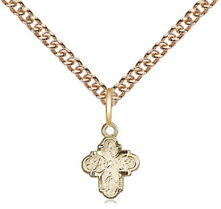 14kt Gold Filled 4-Way Medal Religious and Catholic Jewelry