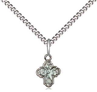 Sterling Silver 4-Way Medal Religious and Catholic Jewelry