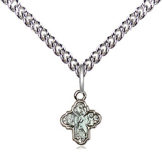 Sterling Silver 4-Way Medal Religious and Catholic Jewelry