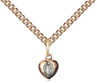14kt Gold Filled Miraculous Heart Medal Religious and Catholic Jewelry