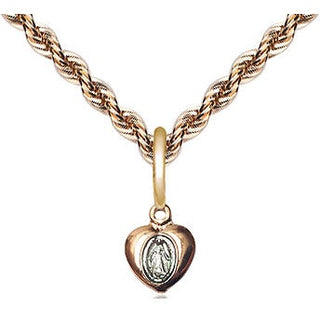 14kt Gold Miraculous Heart Medal