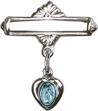 Sterling Silver Polished Badge Pin Miraculous Baby Badge