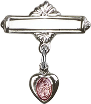 Sterling Silver Polished Badge Pin Miraculous Baby Badge