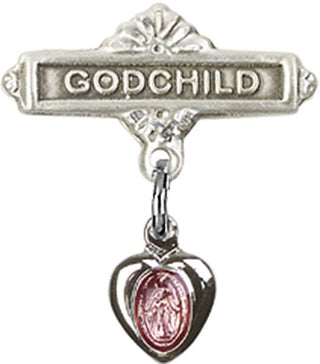 Sterling Silver Godchild Miraculous Baby Badge