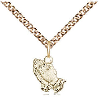 14kt Gold Praying Hands Medal
