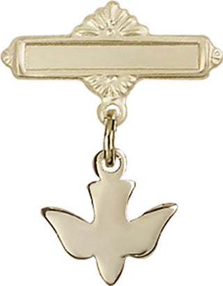14kt Gold Filled Polished Badge Pin Holy Spirit Baby Badge