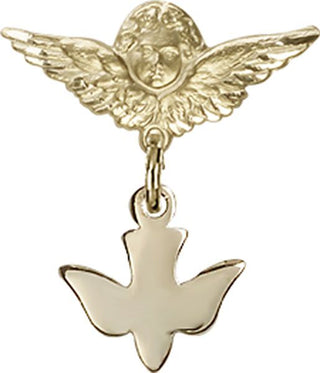 14kt Gold Filled Small Angel w/Wings Holy Spirit Baby Badge