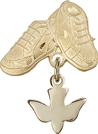 14kt Gold Filled Baby Boots Holy Spirit Baby Badge