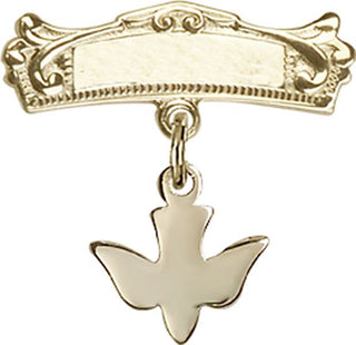 14kt Gold Badge Pin Holy Spirit Baby Badge