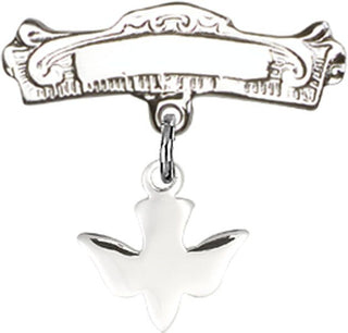 Sterling Silver Badge Pin Holy Spirit Baby Badge